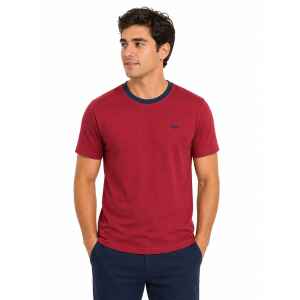 HB RED TSHIRT BLUE NECK