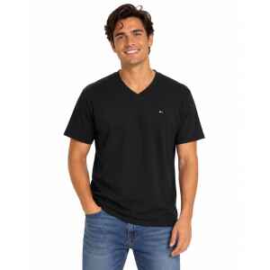 TOMMY JEANS TSHIRT BLACK V NECK