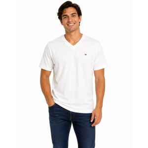 TOMMY JEANS TSHIRT WHITE V NECK