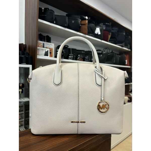 MK HYDE LG SATCHEL LIGHT CREAM