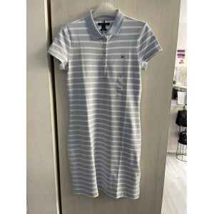 TH POLO DRESS STRIPED LIGHT BLUE/WHITE