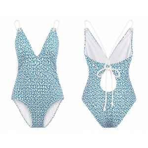 TH SWIMSUIT WHITE/GREEN LOGO