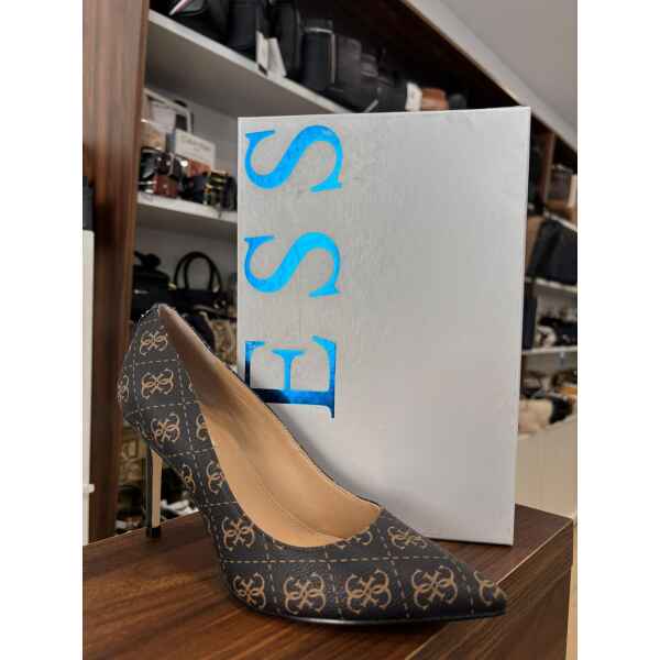 GUESS HEEL DARK BROWN PATTERN