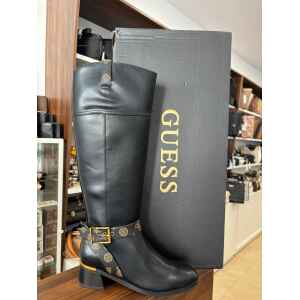 GUESS HIGH BOOTS DARK BROWN BELTED