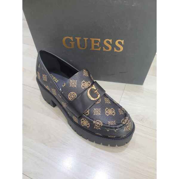 GUESS LOAFER DARK BROWN PATTERN