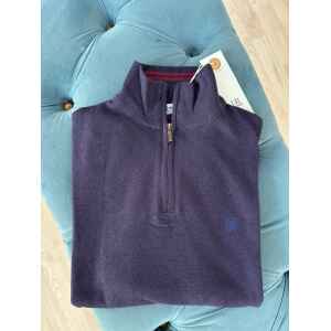 HBJ SWEATER DARK BLUE ZIP NECK