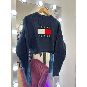 TH BLUE WOOL SWEATER FLAG TOMMY JEANS