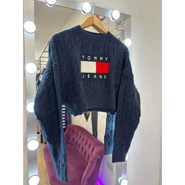 TH BLUE WOOL SWEATER FLAG TOMMY JEANS