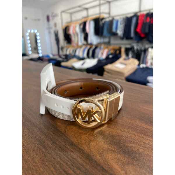 MK BELT REVERSIBLE VANILLA/TAN THIN