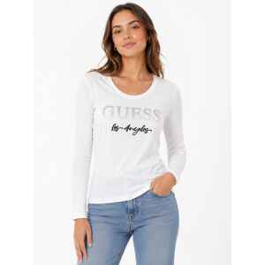 GUESS TOP LONG SLEEVE WHITE/SILVER