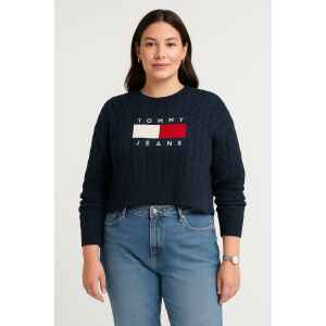 TH BLUE WOOL SWEATER FLAG TOMMY JEANS
