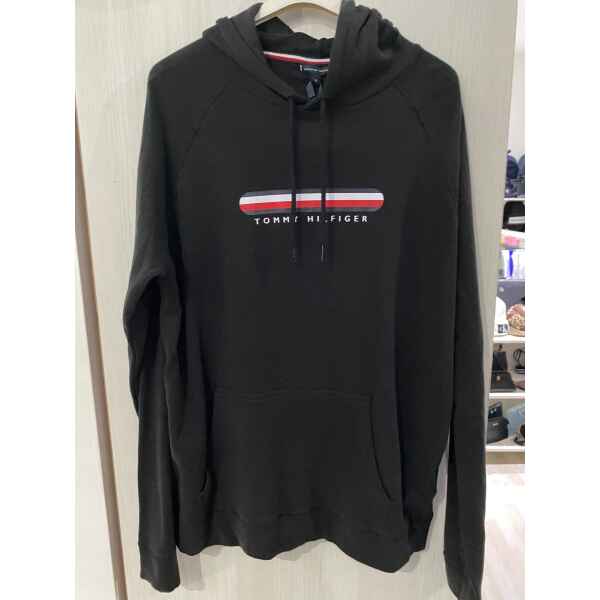 TH MEN TOP BLACK HOODIE