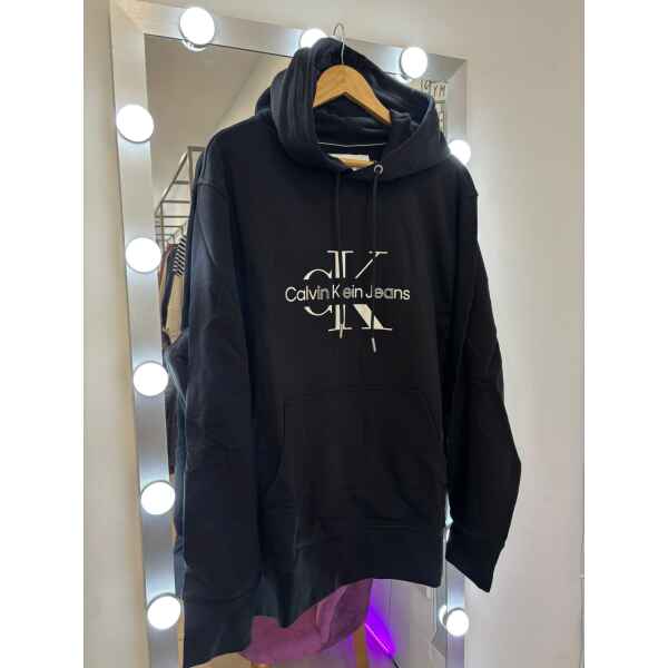 CK HOODIE BLACK CENTER CLASSIC LOGO
