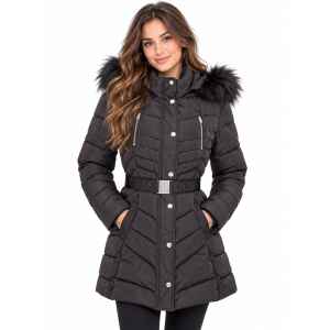 GUESS STEVIE PUFFER COAT BLACK