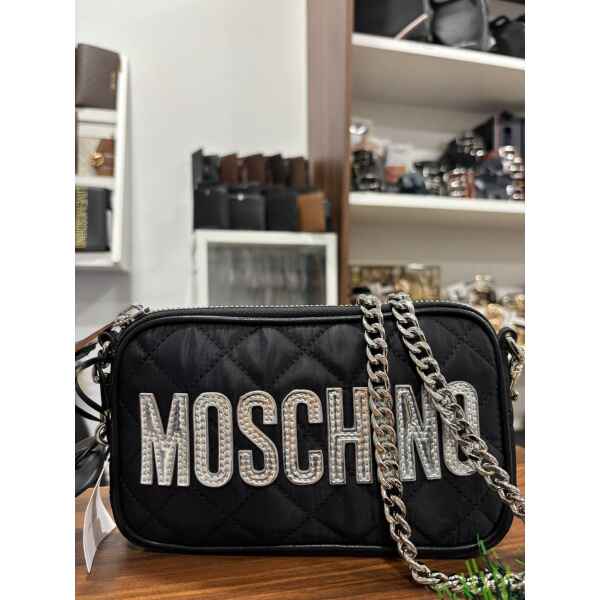 LOVE MOSCHINO BLACK XBODY SILVER LETTERS