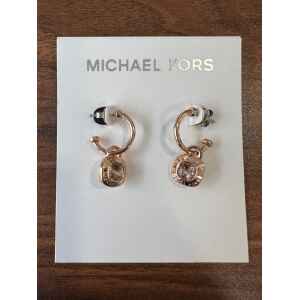 MK HOOPS ROSEGOLD SILVER STONE