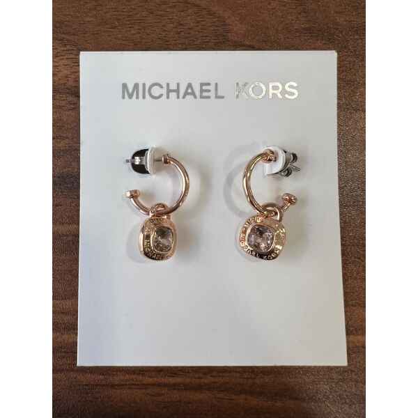 MK HOOPS ROSEGOLD SILVER STONE