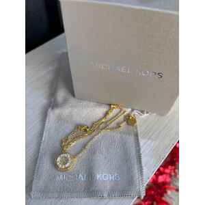 MK NECKLACE GOLD/WHITE CIRCLE