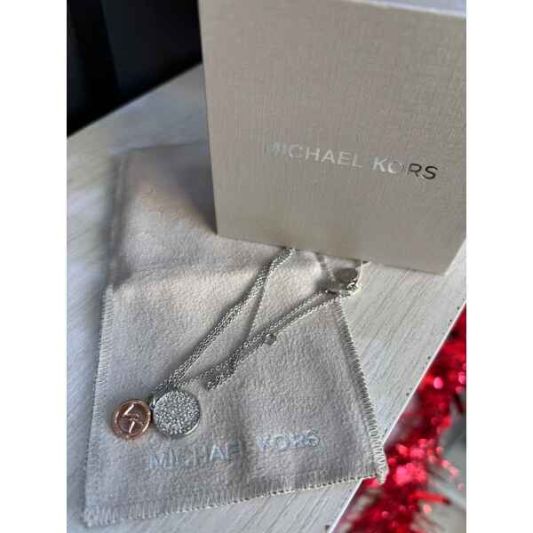 MK NECKLACE SILVER/ROSEGOLD MK CIRCLE