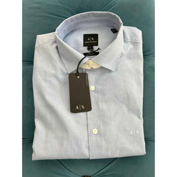 ARMANI SHIRT LIGHT BLUE DOTTED