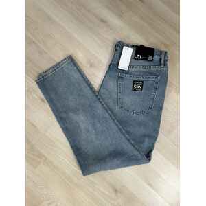 ARMANI JEAN CARROT MID RISE BLACK LOGO POCKET