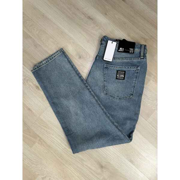 ARMANI JEAN CARROT MID RISE BLACK LOGO POCKET