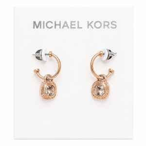 MK HOOPS ROSEGOLD SILVER STONE