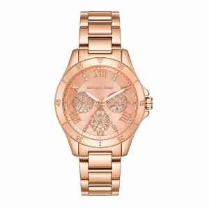 MK WATCH ROSEGOLD CRONOGRAPH STONES