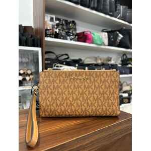 MK PURSE DOUBLE ZIP PATTERN DEER