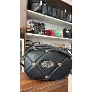 LOVE MOSCHINO BORSA PU NERO OVAL 4 HEARTS