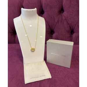 MK NECKLACE GOLD/WHITE CIRCLE
