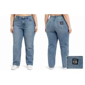 ARMANI JEAN CARROT MID RISE BLACK LOGO POCKET