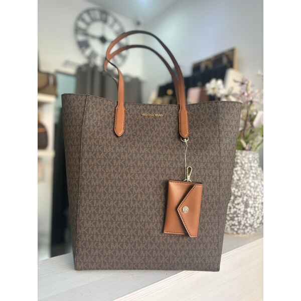 MK VINCENT LG TOTE BROWN