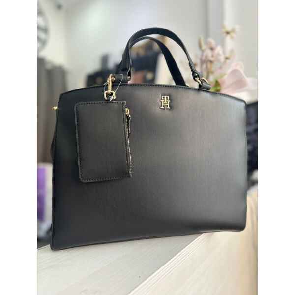 TH MONOTYPE SATCHEL BLACK TOTE EXTRA SMALL POCKET