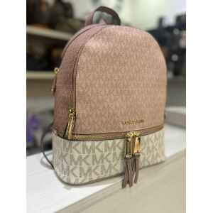 MK RHEA ZIP BACKPACK PINK/VANILLA