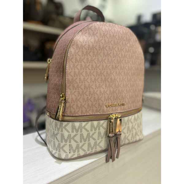 MK RHEA ZIP BACKPACK PINK/VANILLA
