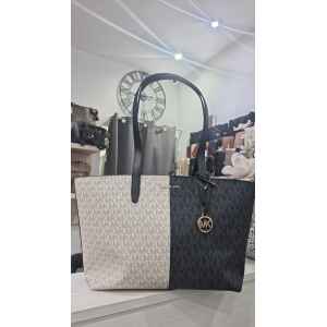 MK MD ZIP TOP TOTE BLACK MULTI