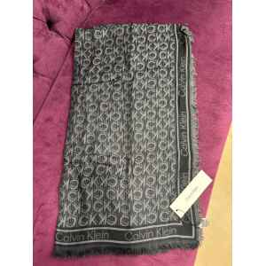 CK LIGHT SCARF DARK GRAY/BLACK CORNER BRANDED