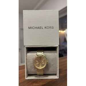 MK WATCH GOLD/ROUND SILVER STONES XII
