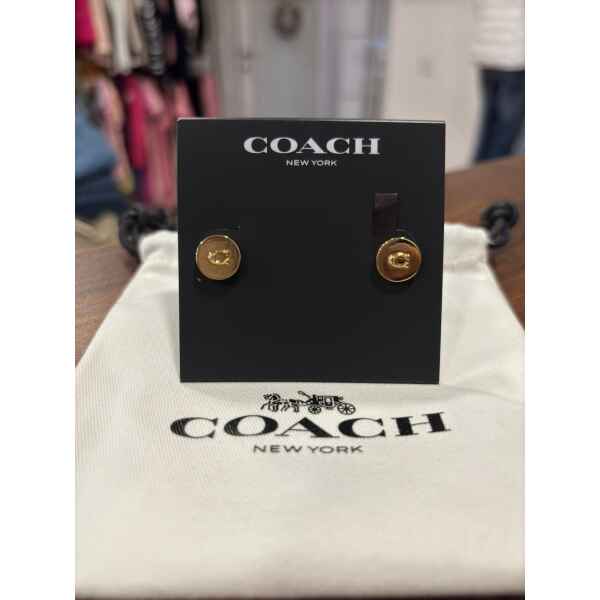 COACH EARRINGS GOLD CIRCLE