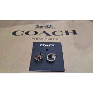 COACH GOLD/BLACK WIDE HOOP 'C' WHITE