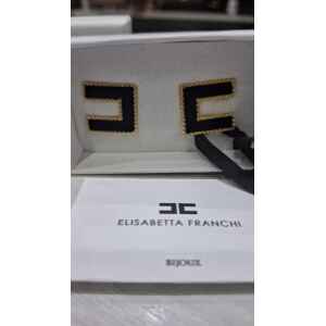 EF EARRINGS BLACK LOGO