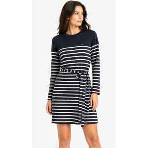 TH LONG DRESS STRIPED BELTED DRESS