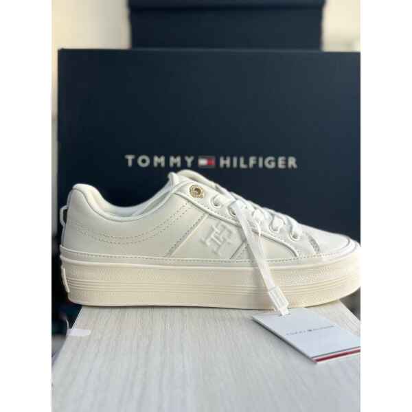 TH ESSENTIAL VULC SNEAKER MONOGRAM ECRU