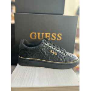 GUESS LOW BLACK TRAINER GOLD LINE