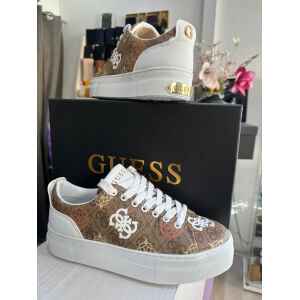 GUESS TRAINER BROWN COLOR LOGOS