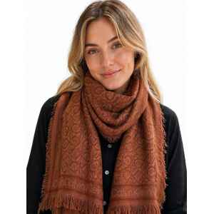 CK LIGHT SCARF BROWN MONOGRAM