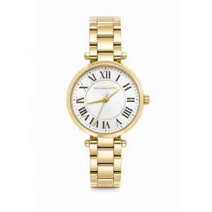 MK GOLD WATCH ROMAN NUMBERS WHITE FACE