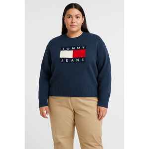 TH WOOL BLUE SWEATER 'TOMMY JEANS' LOGO