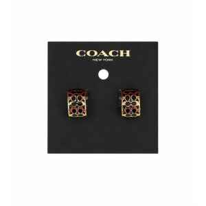 COACH GOLD/BLACK WIDE HOOP LOGO